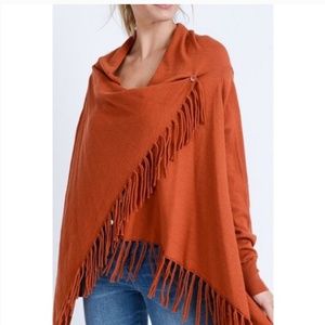 Pumpkin Spice Poncho/Wrap Cardigan